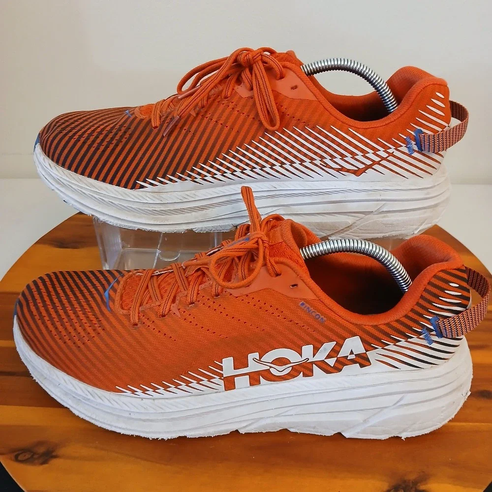Hoka One One Rincon 2 Mens 12.5 Orange Athletic Running Shoes 1110514 FTHS